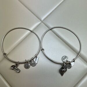 Alex and Ani conch shell and monopoly car bracelets. EUC.